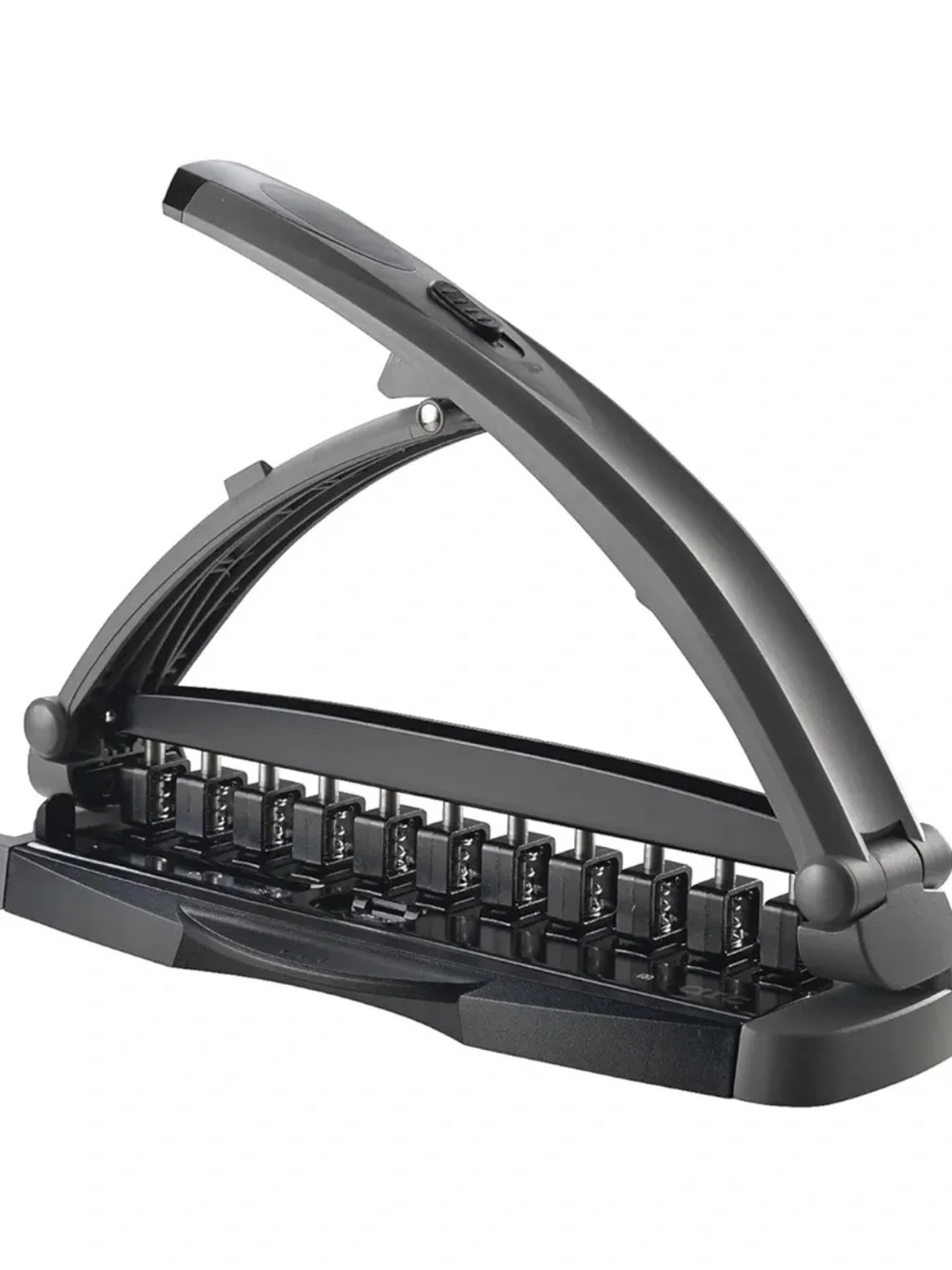 Staples Arc desktop paper punch in Gray and Black